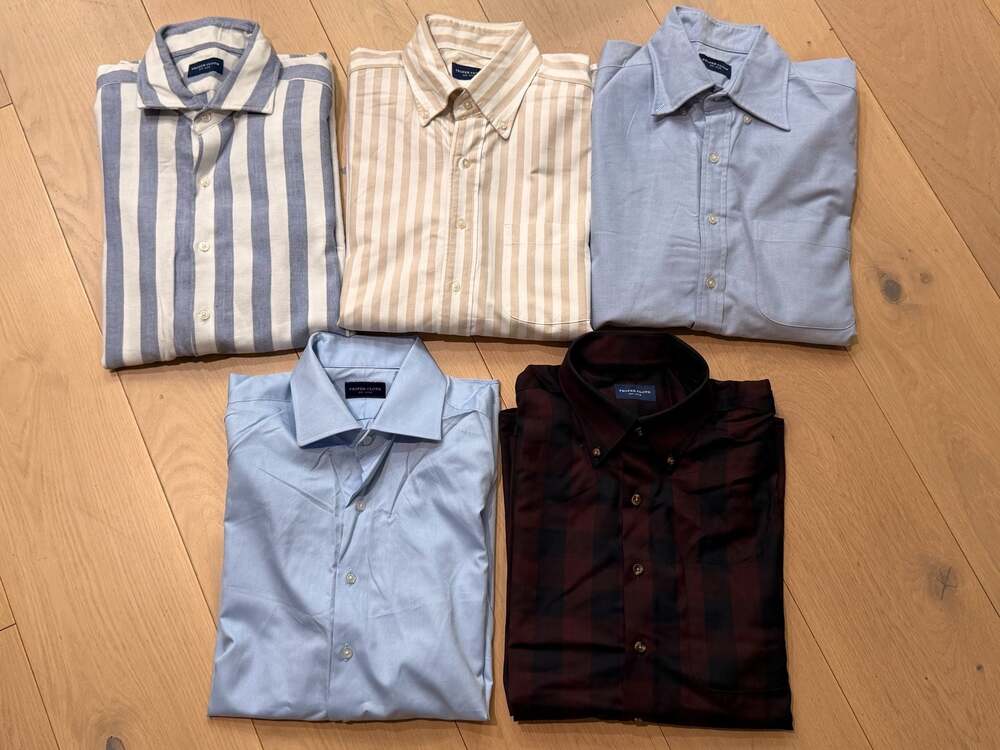 Proper Cloth Lot of 5 Men's Oxford and Dress Shirts size R 15.7-32.2